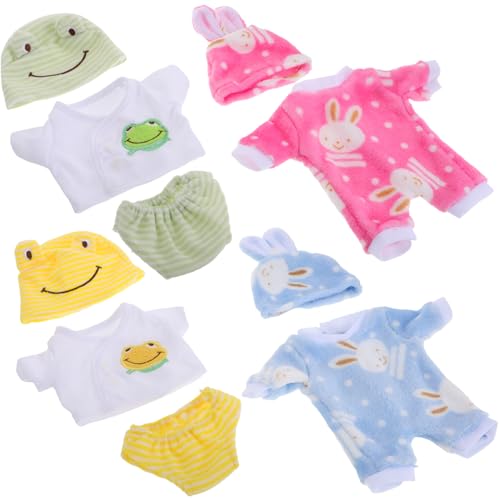 DRESSOOS 4 Sätze Puppen-Strampler Hunde-affen-Pyjama Kohlbeet-Puppen Puppentier-kleidungszubehör Realistische Wiedergeborene Babypuppen Kleidung Für Wiedergeborene Babys Body Grün Polyester von DRESSOOS