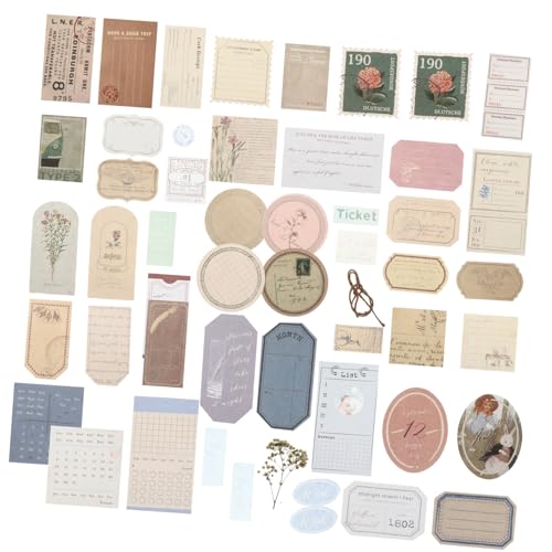 DRESSOOS 4 Sätze dekoratives Collagenpapier Pflanzen dekor Blumenaufkleber Retro-Dekor Scrapbooking Sticker Scrapbook Stickers Trockenblumen-DIY-Zubehör Retro-Aufkleber aus Papier Hanfseil von DRESSOOS