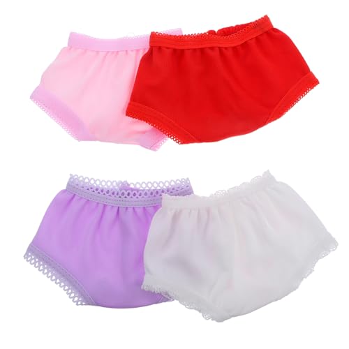 DRESSOOS 4 Stück 18-Zoll-Puppenhöschen Puppenkleidung für Babypuppen Babypuppenhose puppenspielzeug Puppen Kleidung Spielzeugpuppen-Unterhose verkleiden Zubehör Polyester von DRESSOOS