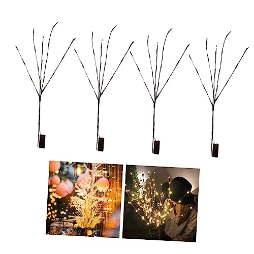 DRESSOOS 4 Stück 20 Baum Lichter Baumzweige leuchten Astetische Raumdekoration Zweige Lichter Zweige mit Lichtern led tree light weihnachtsdeko einmachgläser Zweig Lichter Heimdekoration von DRESSOOS