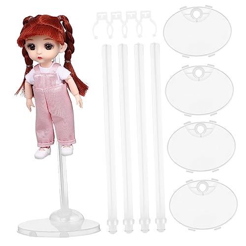 DRESSOOS 4 Stück Halterung Mini-ständer Puppenhaltergestelle Mini-puppenständer Transparente Minipuppe Standpuppe Actionfigur Steht Puppenhalter-Organizer Showregal Action Figur Plastik von DRESSOOS