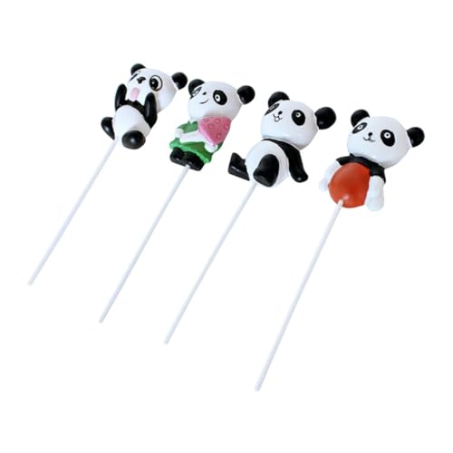 DRESSOOS 4 Stück Pandas-plugin Cupcake-topper Panda-kuchen-picks Kuchen Liefert Geburtstagstorte Topper Party-kuchen-topper Obstkuchen Panda-kuchenaufsatz Kuchen Verzieren Partyzubehör Harz von DRESSOOS