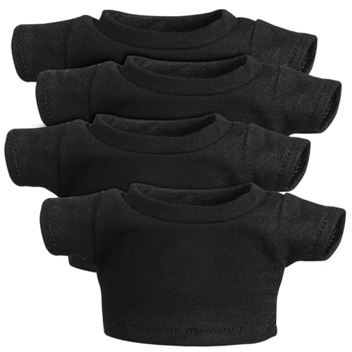 DRESSOOS 4 Stück Puppe Kurze Ärmel Puppenkostüm Für Kinder Kleidung Für Puppen Bär Puppe Tragen Sie Plüschkleidung Austauschbare Puppenkleidung Puppenshirt Gestrickte Baumwolle Black von DRESSOOS