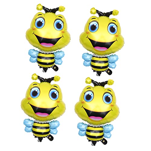 DRESSOOS 4 Stück tierischer Ballon ballonie kidsballonie luftbalondeko Babyballons aufblasbare Cartoon-Ballons luftballons Tierballons Aufblasbare Folienballons Aluminiumfolie Yellow von DRESSOOS