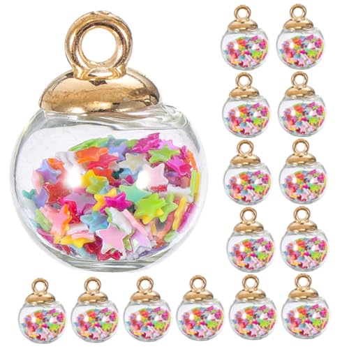 DRESSOOS 40 Stück DIY Zubehör Kugeln DIY Schmuck Pailletten Kugel Charms Anhänger Anhänger DIY Handwerk Pailletten Kugel Charms Weihnachtsdekoration Stern Charm Perlen von DRESSOOS