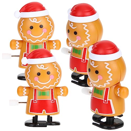 DRESSOOS 4er Set Aufziehspielzeug Weihnachtsgebäck Mann Lustige Kunststoffspielzeuge Für Perfekte Geschenkidee Für Weihnachten Partyspielzeug Und Mitgebsel von DRESSOOS