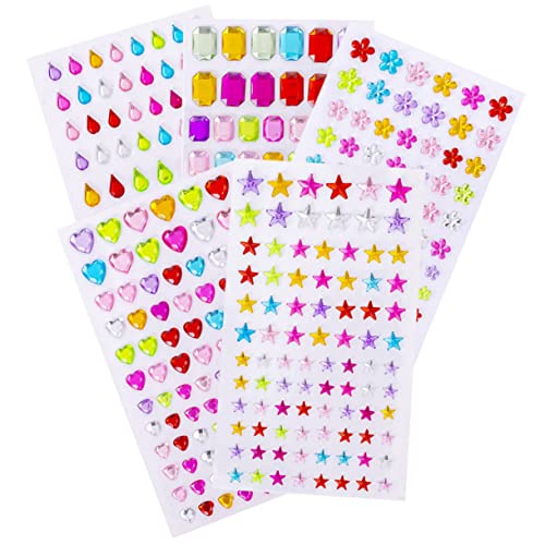 DRESSOOS 5 Blätter Kristall-Diamant-Aufkleber Selbstklebende Basteljuwelen dekorative Aufkleber Scrapbooking Sticker Scrapbook Stickers Album-Kristall-Aufkleber Kristallaufkleber aus Papier von DRESSOOS