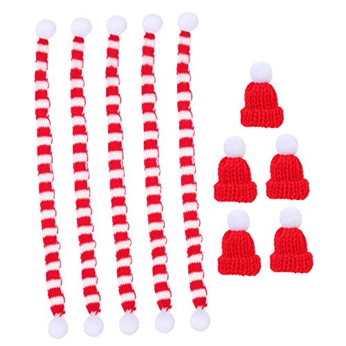 DRESSOOS 5 Sätze Weihnachtsminimütze Flaschenabdeckungen für Weihnachten Weihnachtsweinflaschendekoration weihnachtsparty accessoires flaschendekoration weihnachten süssigkeiten süßigkeiten von DRESSOOS