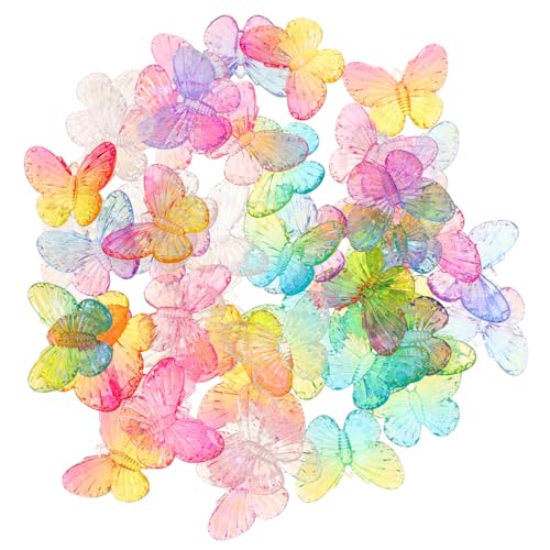 DRESSOOS 50 Stück Acryl-schmetterling Bunte Reize Mini-schmetterlinge Massenzauber Künstlich Ohrring-anhänger Mini-perlen Mini-essen Schmetterling Zum Basteln Charms Zum Basteln Von Schmuck von DRESSOOS