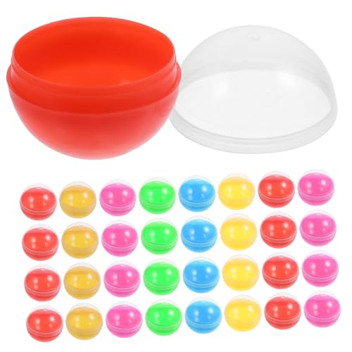 DRESSOOS 50 Stück Gacha Eiermaschine Kapsel Eierschale storage boxes aufbwahrungs-box Leere Süßigkeitenbehälter Ostern -Automatenkapseln befüllbare runde Kapseln leere Kugel Plastik von DRESSOOS