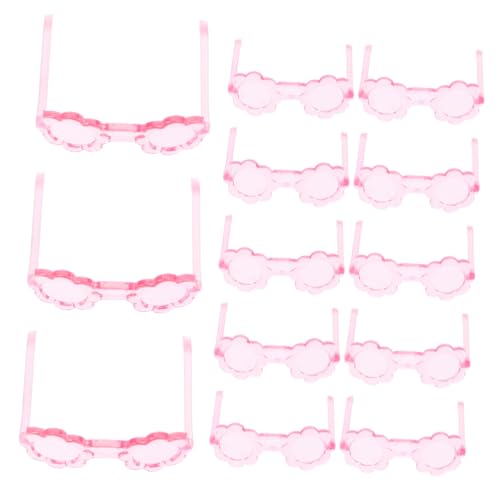 DRESSOOS 50 Stück Mini-Brille Mini-Puppen-Brille Puppe Verkleiden Zubehör Brillen Für Puppen Puppe Verkleiden Sich Brillen Winzige Gläser Miniatur-brillensachen Puppenbrille Rosa Plastik von DRESSOOS