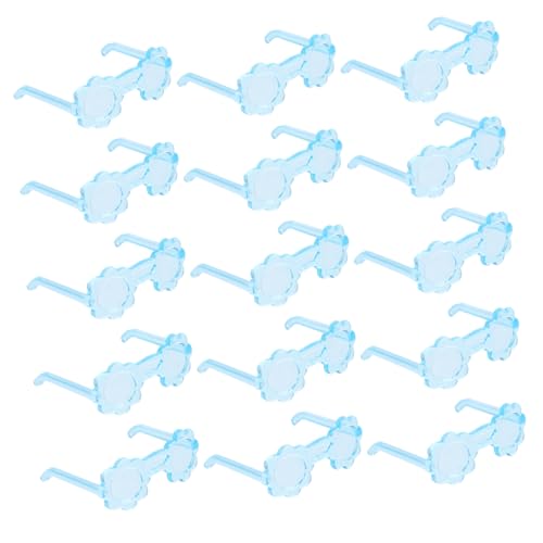 DRESSOOS 50 Stück Mini-Brille Miniatur-brillensachen Accessoires Für Puppenkleidung Brillen Zum Anziehen Der Puppe Brillenrequisiten Für Puppe Winzige Gläser Puppenbrille Sky-Blue Plastik von DRESSOOS