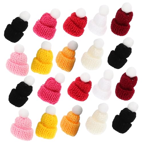 DRESSOOS 50 Stück Mini-mütze Kleine Bastelhüte Miniatur-puppenhut Kleine Weihnachtsmützen Mini-hutverzierungen Strickmützen Basteln Gnomenhüte Zum Basteln Nikolausmütze Stricken Polyester von DRESSOOS