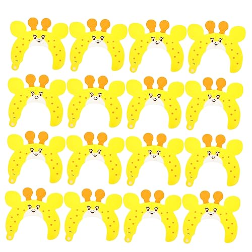 DRESSOOS 50 Stück Stirnband Aluminiumfolie Ballon Tierische Stirnbänder Ballon-stirnband Dschungel-partyhüte Helium Kinderkostüm Karnevalspreise Ballon Mit Pferdestab Cartoon-tier Yellow von DRESSOOS