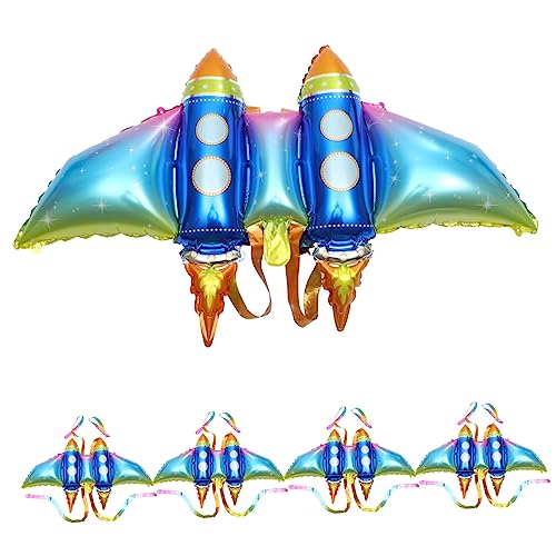 DRESSOOS 5st Flügel Ballons Weltraum-party-dekorationen Feenhafte Partydekorationen Aufblasbarer Folienballon Mit Raketenflügeln Flügelballon Geburtstag Luftballons Aluminiumfolie von DRESSOOS