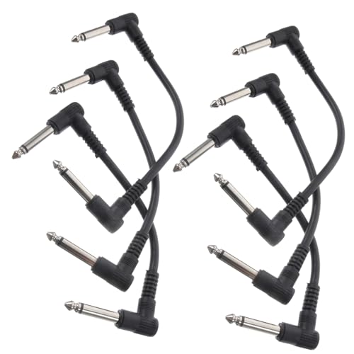 DRESSOOS 6 Stück Gitarren Patchkabel Hochwertige Klinkenpatchkabel Für E Gitarre Und E Bass 15 Cm Lang Ideal Für Pedalboards Und Effektgeräte Mit Robustem Design Und Flexibler von DRESSOOS