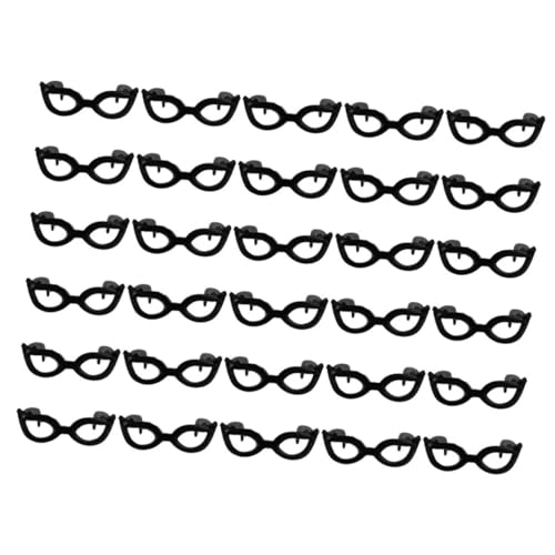 DRESSOOS 60st Mini-Brille Puppen Für Mädchen Puppe Verkleiden Zubehör Accessoires Für Mädchen Miniaturpuppe Puppenbrillen Puppe Sonnenbrille Puppen-anziehspielzeug Modepuppen Black Plastik von DRESSOOS