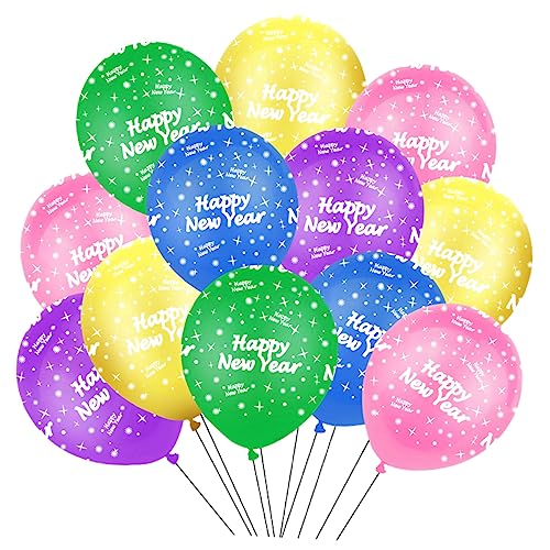 DRESSOOS 62st Frohes Neues Jahr Ballons Dekorativer Luftballon 2021 Neujahrsballons Szenendekorationsballons Partyballons Für Das Neue Jahr Feier Ballon -dusche-ballon Colorful Emulsion von DRESSOOS