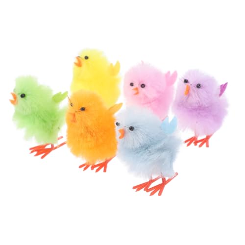 DRESSOOS 6St Hühnerdekoration aus Samt Plüsch Mini-Pelzhuhn falsche Küken simulierte Kükenverzierung für den einzug housewarming Osterküken mini kleines Huhn Ostern von DRESSOOS