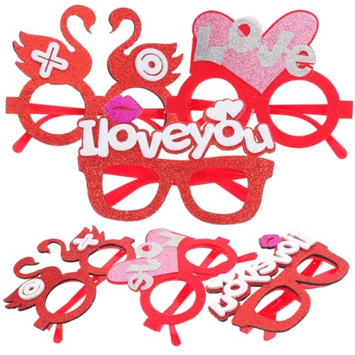 DRESSOOS 6St Valentinsbrille lustiges Brillenspielzeug Valentins-Party-Brille Brillenstütze faschingsbrille karnevalsbrille filigrane Partybrille für Erwachsene Valentinstag Brillen Plastik von DRESSOOS