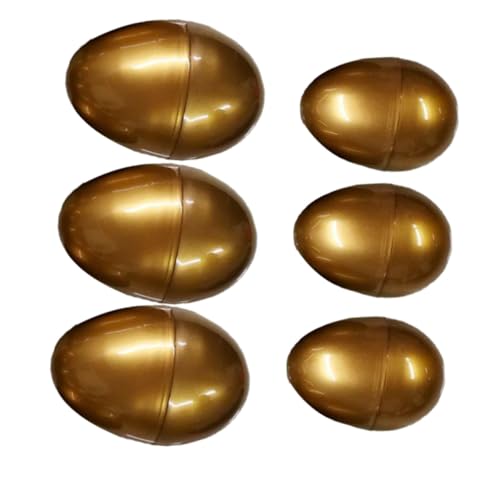 DRESSOOS 6st Eierschale Aus Kunststoff Osterspielzeug Spielzeug Für Kinder Befüllbare Goldene Eier Diy-ostereier Gefülltes Osterei Spielzeug Metallisches Goldenes Ostern Neu p von DRESSOOS