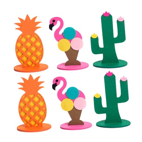 DRESSOOS 6st Sommerfilztischplatz Zubehör Für Die Sommerparty Hawaiianisches Flamingo-tischdekoration Tafelaufsatz Ananas Tischdeko Aus Filz Hawaii-Tisch Miniaturdekoration Gefühlt von DRESSOOS