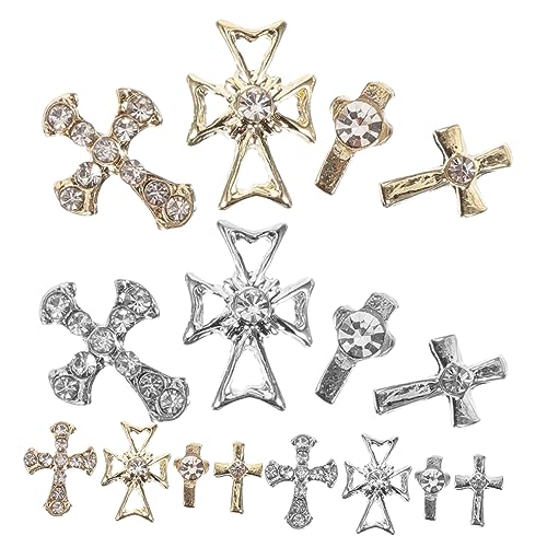 DRESSOOS 80St Maniküre Nagel Dekoration Schmuck Kreuz Nagelkunstperlen Lieferungen trimmen strasssteine für nägel nail decoration nägel zubehör schmuckperlen Nagel Charms Anhänger für Nägel von DRESSOOS