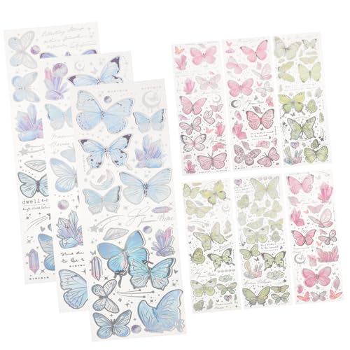 DRESSOOS 9 Blätter Scrapbooking Sticker Scrapbook Stickers Weihnachten wichtelgeschenk mannergeschenk Weihnachten DIY Dekoration ästhetische Aufkleber Scrapbooking-Zubehör das Haustier von DRESSOOS