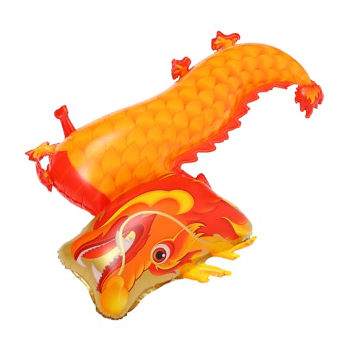 DRESSOOS Ballon Chinesischer Drache Chinesische Neujahrsfiguren Chinesische Neujahrslaternen Drachen Neuer Party-hintergrund Chinesische Fengshui-dekoration Aluminiumfolie Orange von DRESSOOS