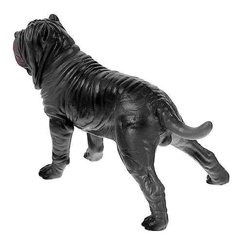 DRESSOOS Cartoon Hunde Ornament Mini Bulldoggen Figuren Dekorative Hundestatue Aus Kunststoff Bulldoggen Gartenstatue Grau von DRESSOOS