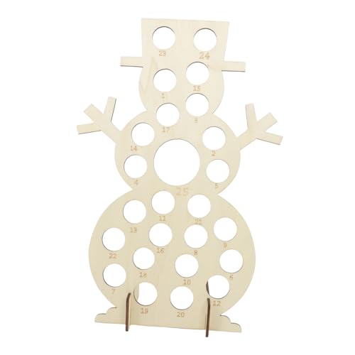 DRESSOOS Countdown Brett Für Weihnachten Aus Holz Adventskalender Mit Schneemann Design Platz Für Notizen Und Erinnerungen Ideales Regal Für Schokoladen Und Festliche Dekoration von DRESSOOS