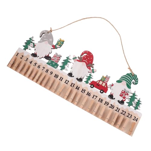 DRESSOOS Geburt Kalender Countdown Für Den Weihnachtsmann Thematisiert Weihnachtstag Weihnachtsschmuck Christbaumschmuck Girlande Haustürschild Advent Weihnachtsdeko Holz von DRESSOOS