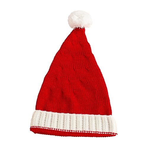 DRESSOOS Hut Weihnachtsmützen Masse Weihnachtsmütze aufleuchten Mütze mit Weihnachtsmotiv wintermütze weihnachtsmütze für Kopfwärmer im Winter warme weihnachtsmütze Garn rot von DRESSOOS