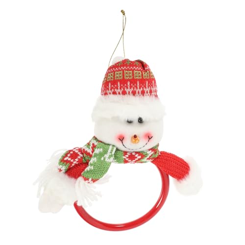 DRESSOOS Küchenhandtuchhalter Handtuchhalter Aus Baumwolltuch Weihnachts Plüsch Schneemann Ornament Taschentuch Ringhalter von DRESSOOS