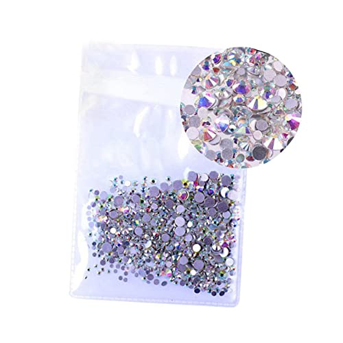 DRESSOOS Nagelzubehör 1440 Stk Strasssteine Kunstzubehör Strass großer Kulturbeutel große runde Baumwolle Nageldekor Nagel Strass Acrylnagel Nail-Tech-Zubehör Glas schmücken Nagelbohrer von DRESSOOS