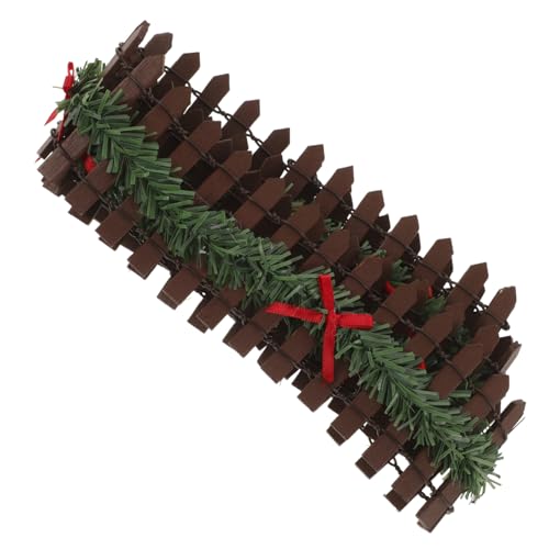 DRESSOOS Weihnachtsgartenzaun Kleiner Lattenzaun Outdoor- Miniaturzaun für Weihnachtsgärten Holzzaun für Mikrolandschaft Miniatur-Gartenzaun Miniaturhandwerksvorräte hölzern Coffee von DRESSOOS