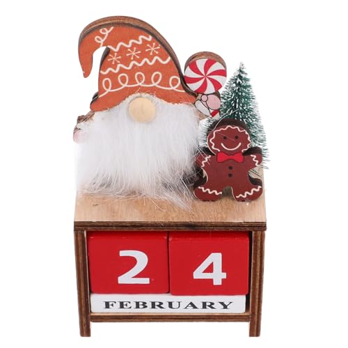 DRESSOOS Weihnachtskalender-ornamente Kreativer Kalender Home-desktop-kalender Heimkalender Blockiert Kalender Festlicher Feiertagsblockkalender Weihnachtsdekoration Weihnachtsbedarf Holz von DRESSOOS