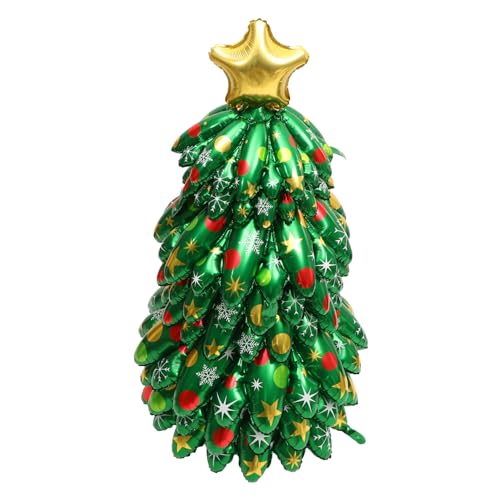 DRESSOOS aufblasbarer tannenbaum überwintern partyhüte winters großer Weihnachtsbaumschmuck Weihnachten im Freien Weihnachtsbaum-Requisite weihnachtsbaumförmiges Aluminiumfolie Green von DRESSOOS