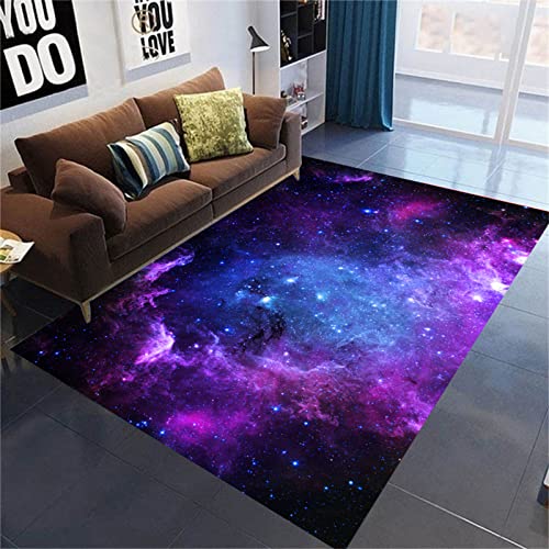 Großer 3D-Galaxie-Wohnzimmerteppich, lila-schwarzer Universum-Planeten-Stil, Schlafzimmerteppiche für Jungen, Mädchen, Teenager, Baby-Krabbelmatten in der Herbst- und Winterküche (Farbe 4, 120 x 180 c von DRFGHK