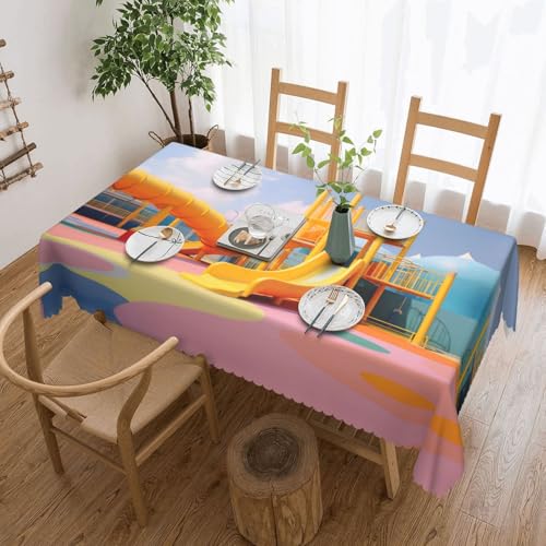 DRGFCXE Bunte Spitzentischdecke, Tischdekoration, Tischdecke, Hochzeit, Isolierung, quadratische Tischdecke, 137,2 x 182,9 cm, Café, Picknick-Tischdecke von DRGFCXE