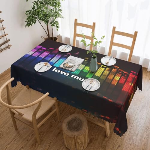 DRGFCXE I love music Spitzentischdecke, Tischdekoration, Hochzeits-Tischdecke, Isolationstischdecke, quadratisch, 137,2 x 183,9 cm, Café, Picknick-Tischdecke von DRGFCXE