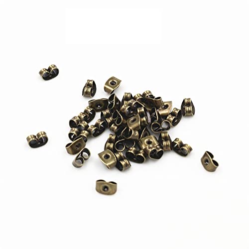 200 teile/los Ohrring-pfosten-verschlüsse Stopper Schriftrollen Ohrpfosten Schmetterling for Schmuck Machen DIY Blockierte Kappen Ohrring-verschlüsse Stopper ( Color : Bronze , Size : 4.5mm x 6mm ) von DRIMEE