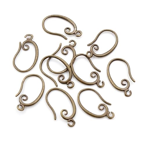 DRIMEE 10 Stück 19 x 11 mm Klassische 8 Farben vergoldet Messing Französisch Ohrring Haken Draht Einstellungen Basis (Color : Bronze) von DRIMEE