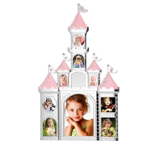 DRW Fotohalter für Kinder, Schloss Rosa aus Metall, 23 x 36 cm von DRW