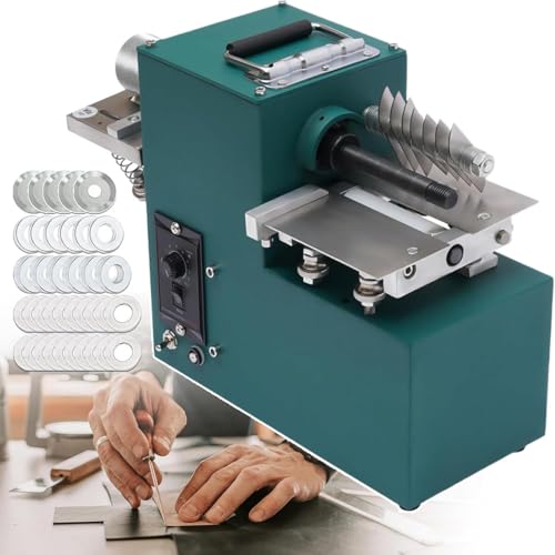 DRYIC Elektrische Lederstreifenmaschine, Lederschäl-Splitter-Skiver, 1400 U/min DIY Lederhandwerk-Schneidemaschine von DRYIC