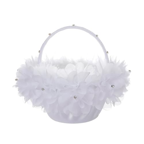 DSFDFDG BlumenmäDchen Korb Blumenmädchenkorb, weiß, kleine Körbe aus Satinstoff mit Kunstspitze, Blumendekor for Hochzeitszeremonie, Party, Schreibtischdekor FüR Hochzeitszeremonie DSFDFDG BlumenmäDchen Korb Blumenmädchenkorb, weiß, kleine Körbe aus Satinstoff mit Kunstspitze, Blumendekor for Hochzeitszeremonie, Party, Schreibtischdekor FüR Hochzeitszeremonie von DSFDFDG