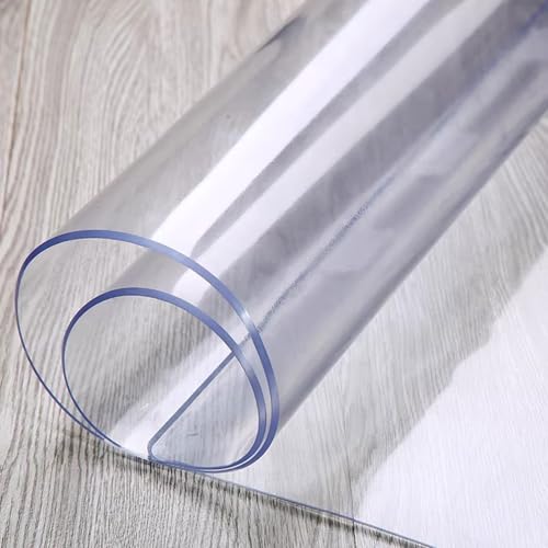 DSFHVBDD Tischfolie Transparent, Tischdecke Durchsichtig Verschiedene Größen, Vielseitig Einsetzbare und Abwaschbare Tischdecke, PVC Folie für Küche Zuhause Picknick Outdoor (0.7mm 120x120cm) von DSFHVBDD