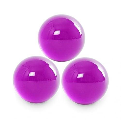 3 Stück 38 mm bunte Acryl Kontakt Jonglierball Set 3,8 cm Multicolor Acryl Kunststoff Harz Massagebälle (Lila) von DSJUGGLING