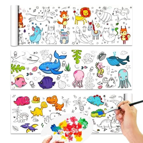 Coloring Paper Roll Für Kinder,Ausmaltischdecke Kinder Papier,Papier Tischdecke Zum Ausmalen,Maltischdecken Papier,Schneidbare Zeichenrolle Kinder,DIY Children's Drawing Roll Spielzeug von DSTLWBCS