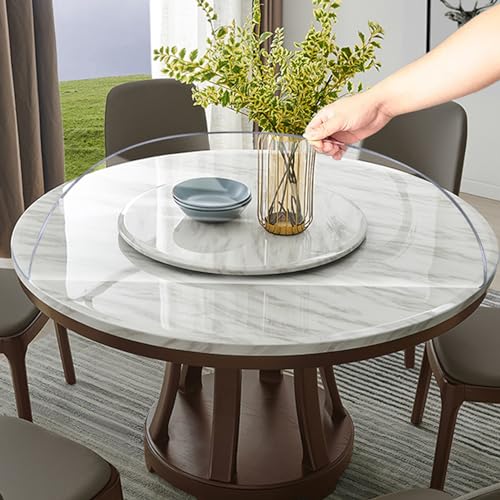 Tischdecke Transparent Rund PVC,Tischschutz Ölbeständig,Tischmatte Wasserdicht Glasklar,Tischfolie Haushalt,Schutzfolie Matte für Restaurantgarten Und Boden,Größe wählbar (1.5mm,130cm) von DSWZLQDXB